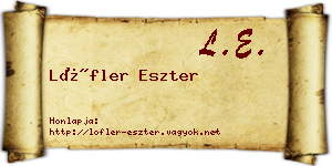 Löfler Eszter névjegykártya
